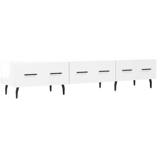 Maison Chic TV omarica - TV stojalo - Televizijska omarica visok sijaj bela 150x36x30 cm inženirski les, (21700193) Slike