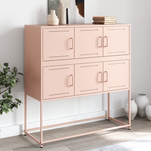 vidaXL Komoda roza 100,5x39x107 cm hladno valjano jeklo Cene