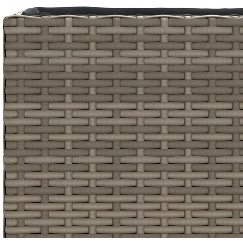  Vrtna sadilica s 3 posude siva 105 x 30 x 32 cm od poliratana Slike