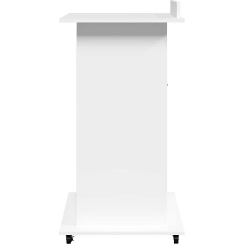  Govornica s kotačima i ladicom bijela 55 x 55 x 107 cm drvena Slike
