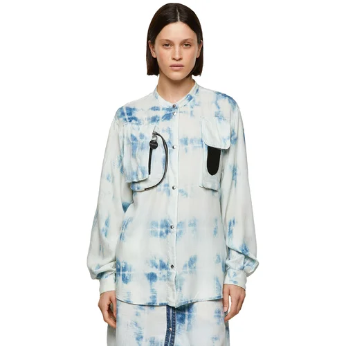 Diesel Blouse - COVER SHIRT white-blue