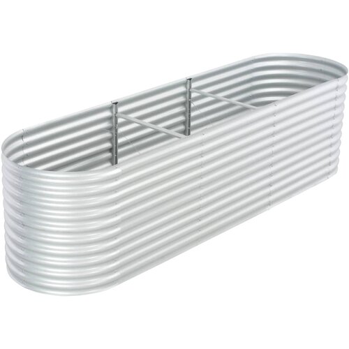 vidaXL Visoka greda 320x80x81 cm pocinkano jeklo srebrna Cene
