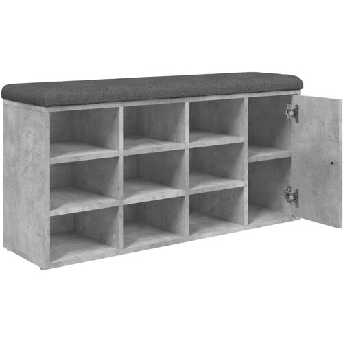  Klupa za cipele siva boja betona 102x32x50 cm konstruirano drvo Slike