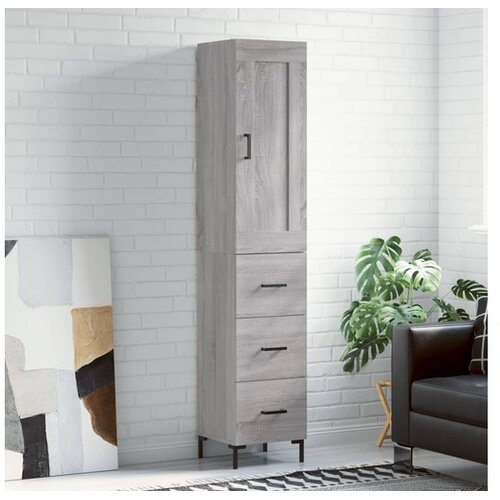 vidaXL Visoka komoda siva sonome 34 5x34x180 cm od konstruiranog drva Cijene