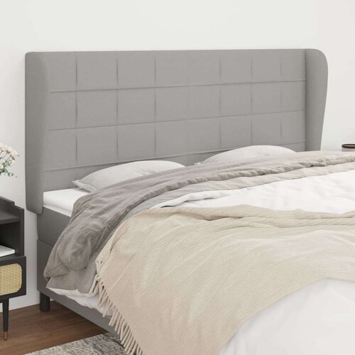  Uzglavlje s u&amp;scaron;ima svjetlosivo 203x23x118/128 cm od tkanine Slike