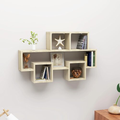 The Living Store Stenska polica v obliki avtomobila sonoma hrast 82x15x51 cm - Stenska Polica, (21554477) Slike