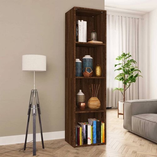 The Living Store Knjižna/TV omarica rjav hrast 36x30x143 cm inženirski les - Knjižna Omara, (21437062) Cene