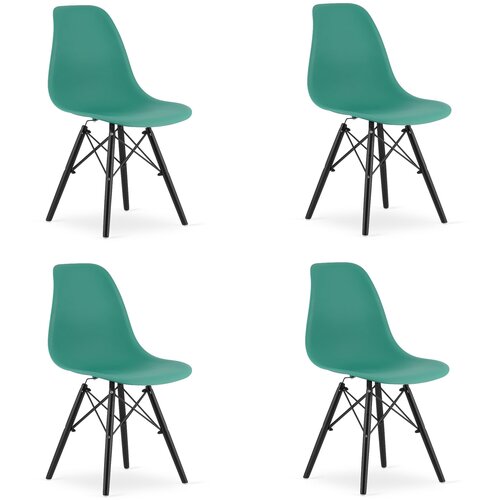 Brandless OSAKA stol zelene barve / noge črne x 4, (22030919) Cene