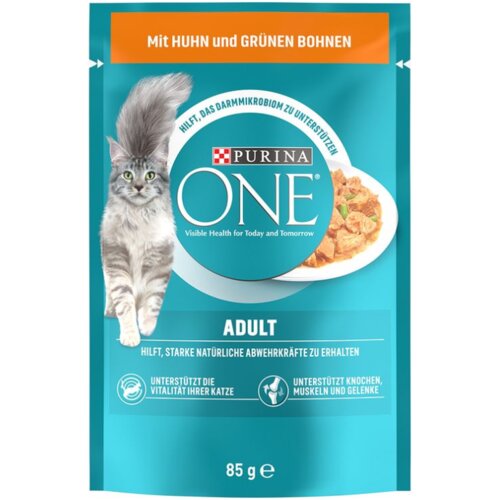 Purina ONE Adult vrećice za mačke, mini fileti s piletinom i mahunama u umaku, 85 g Cijene
