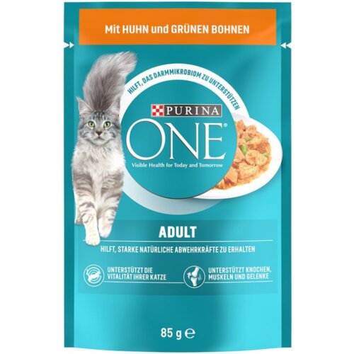 Purina ONE Adult vrećice za mačke, mini fileti s piletinom i mahunama u umaku, 85 g Cene