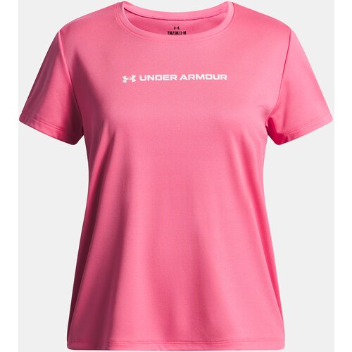 Under Armour Girls' T-shirt Tech Wordmark Graphic SS-PNK - Girls Cene