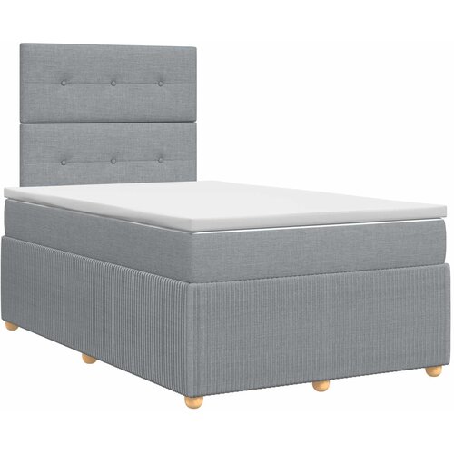 Boxspring krevet s madracem Svjetlosiva 120 x 200 cm Tkanina Slike
