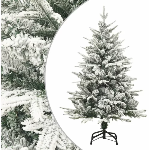 vidaXL umjetno božićno drvce sa snijegom zeleno 120 cm pvc i pe