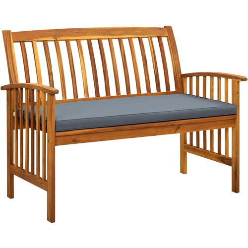 The Living Store Vrtna klop z blazino 119 cm trden akacijev les - Vrtna Klop, (21465890) Slike