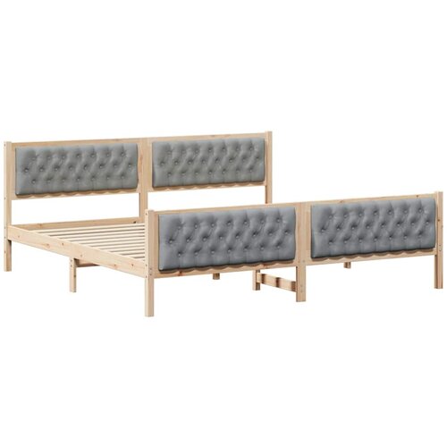vidaXL Konstrukcija postelje z vzglavjem Svetlo siva 200 x 200 cm, (5000084482) Cene
