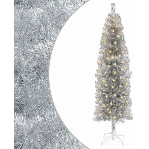  Umjetno vitko božićno drvce 180 cm 300 LED lampica Topla bijela - 180 cm s LED svjetlima Slike