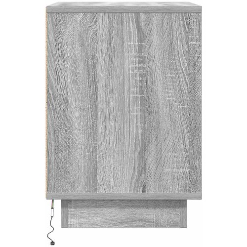  Noćni ormarić s LED svjetlima siva boja hrasta 38x34x50 cm Slike