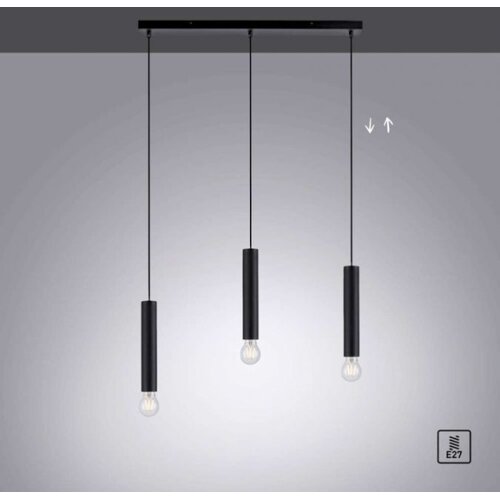 LEUCHTEN DIREKT 15618-18 - Luster na sajli BRUNA 3xE27/60W/230V crna Slike
