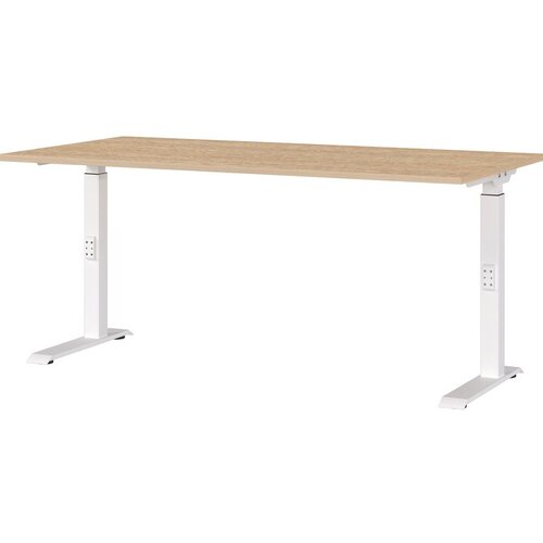 Germania Pisalna miza z nastavljivo vi&amp;scaron;ino z mizno plo&amp;scaron;čo v hrastovem dekorju 80x160 cm Downey &amp;ndash; Slike