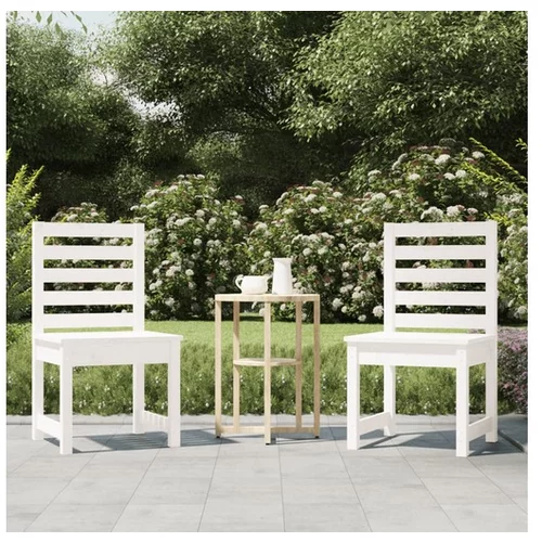  Vrtni stol 2 kosa bele barve 40,5x48x91,5 cm trdna borovina