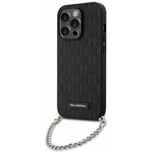 Karl Lagerfeld OVITEK SAFFIANO MONOGRAM CHAIN CASE ZA IPHONE 14 PRO MAX ČRN, (21897988) Slike