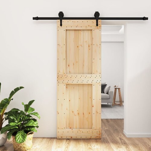 vidaXL Klizna vrata s priborom za montažu 80 x 210 cm masivna borovina Cijene