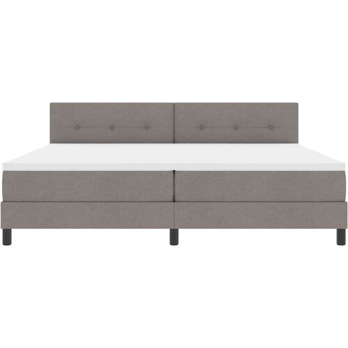 Box spring krevet Sivo-smeđa 200 x 200 cm tkanina Slike