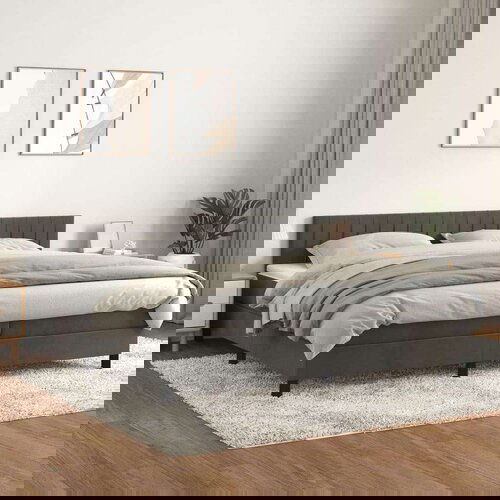  S oprugama i madracem tamnosivi 200x200 cm bar&amp;scaron;unasti Slike