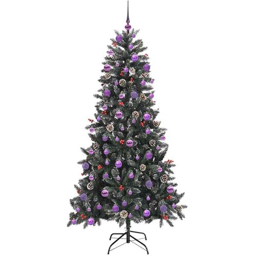 VidaXL Umjetno božićno drvce s stalakom Zelena 114 x 114 x 210 cm Slike