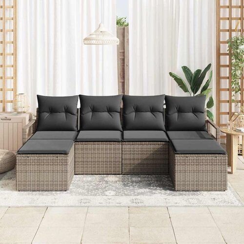  Set sofe 6 kom. Siva poliratan 230 x 117 x 85 cm Slike