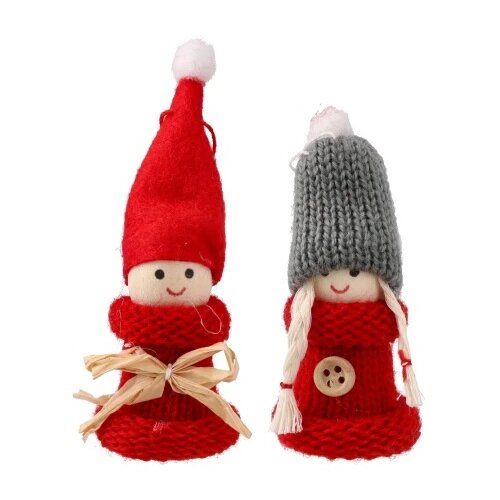 Junior Crafty NY, novogodišnji ukras, vilenjak, crveni, 8cm, 2K Cene