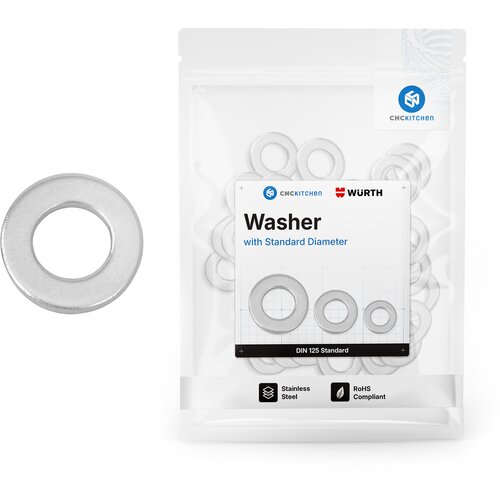 CNC Kitchen Standard Washer (DIN 125), Stainless Steel A2, M4 (100 pcs) Slike
