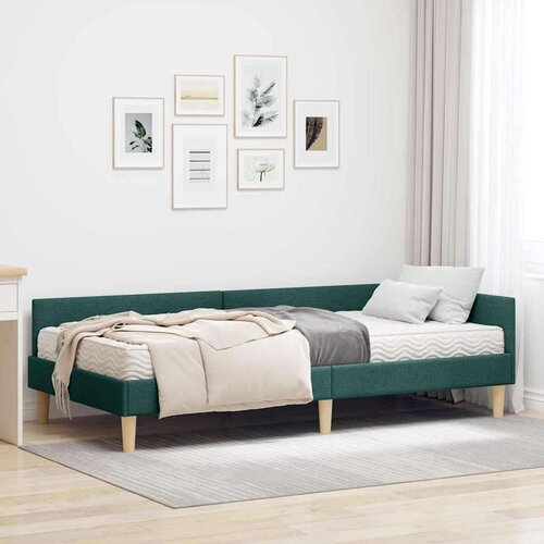  Kotni okvir postelje z matrico z vzmetnico 2 pcs Zelena blago, (5000123212) Cene
