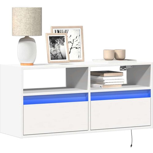  Zidni TV ormarić s LED svjetlima bijeli 100x31x45 cm Cijene