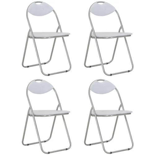  Sklopive blagovaonske stolice od umjetne kože 4 kom bijele