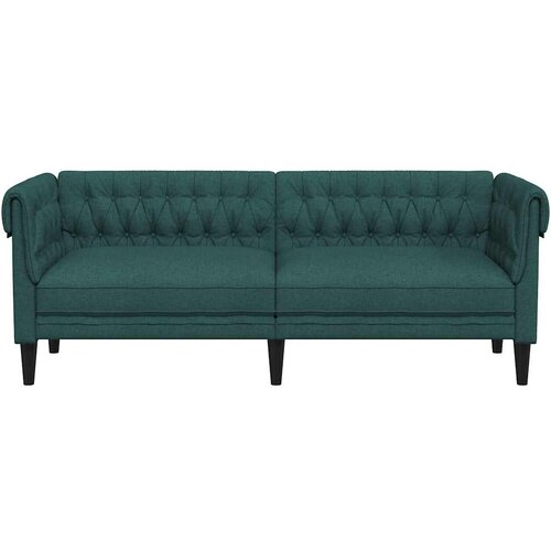  Trosjed Chesterfield tamnozeleni od tkanine Slike