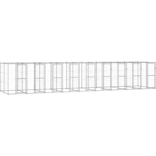 vidaXL Zunanji pasji boks pocinkano jeklo 21,78 m² Cene