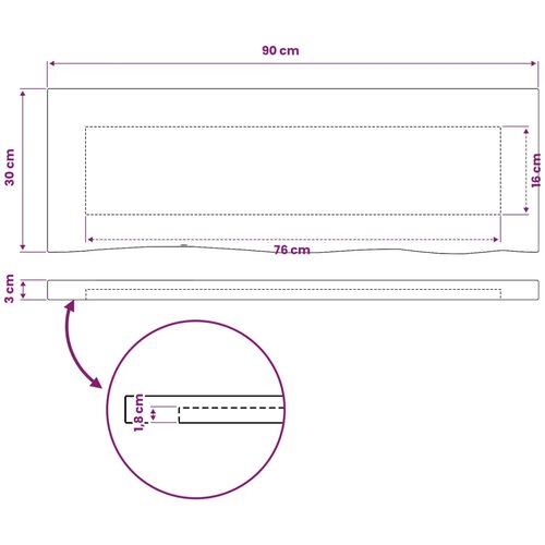  Pravokutni stolni vrh 90 x 30 x 3 cm Pravokutni - Bijela 90 x 55 x 3 5 cm Živi rub 1 strana Cijene