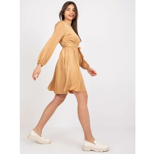 Fashion Hunters Camel airy Clarison cocktail dress