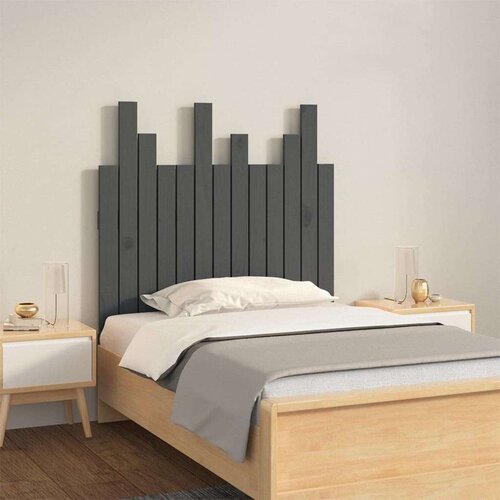  Stensko posteljno vzglavje sivo 82,5x3x80 cm trdna borovina, (20737530) Slike