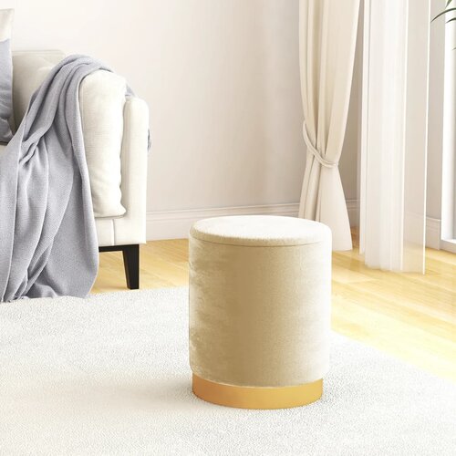 vidaXL Okrogel stolček s prostorom za shranjevanje mareličen žamet Cene