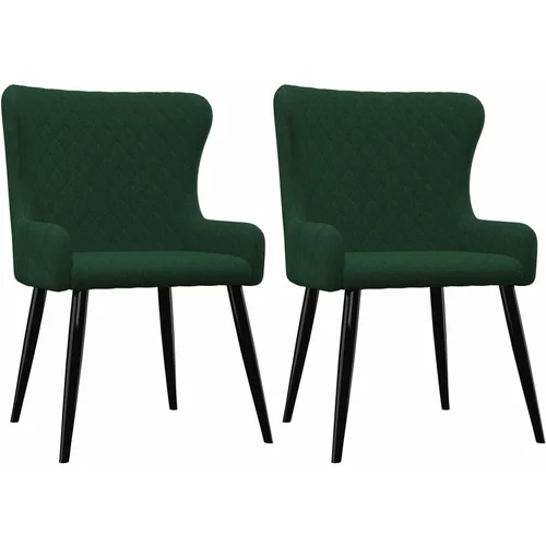 vidaXL Jedilni stoli 2 kosa zelen žamet