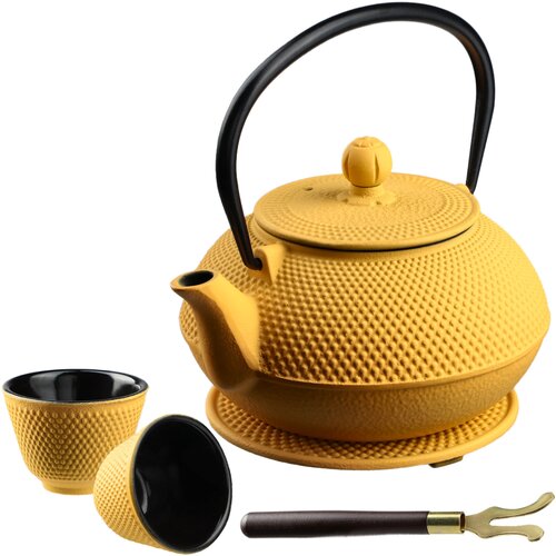 KADAX zeli&amp;scaron;čni čajni infuzer, litoželezni čajnik, vrč 850 ml + 2 skodelici, rumen, (5000355910) Slike