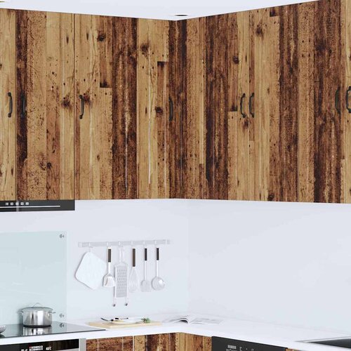 VidaXL Zidni kuhinjski ormarić s policom Staro drvo 57 x 57 x 100 cm Slike