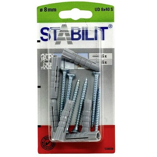 STABILIT Komplet univerzalnih tipli s kukama (Promjer tiple: 8 mm, Duljina tiple: 40 mm, 6 Kom., S vijcima) Cijene