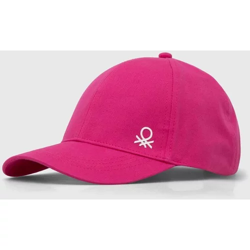 United Colors Of Benetton Otroška bombažna bejzbolska kapa roza barva