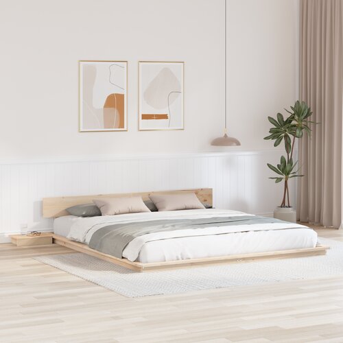 VidaXL Krevetni okvir s noćnim stolićima 180x200cm od masivnog drveta Slike