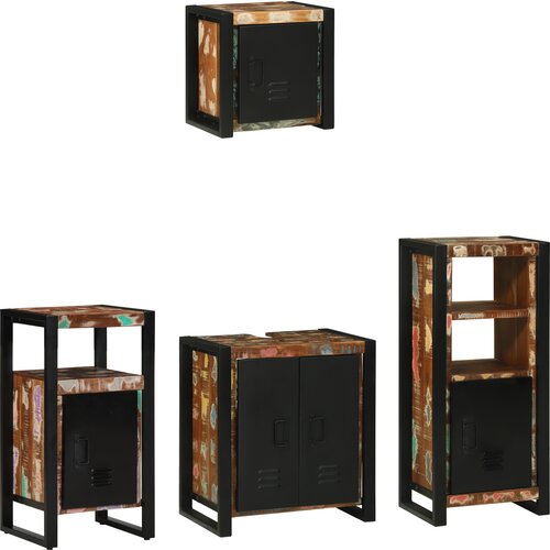 vidaXL Set namještaja za kupaonicu 4 pcs Čvrsto reciklirano drvo Cijene