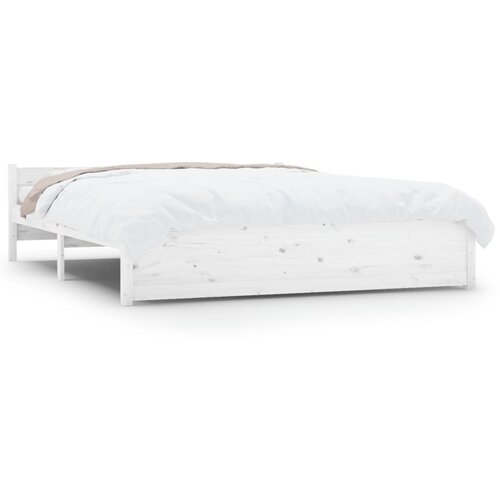 VidaXL Posteljni okvir bel iz trdnega lesa 150x200 cm 5FT, (20601636) Slike