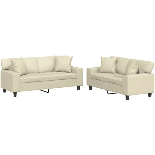vidaXL 2-dijelni set sofa s jastucima krem od umjetne kože Cijene